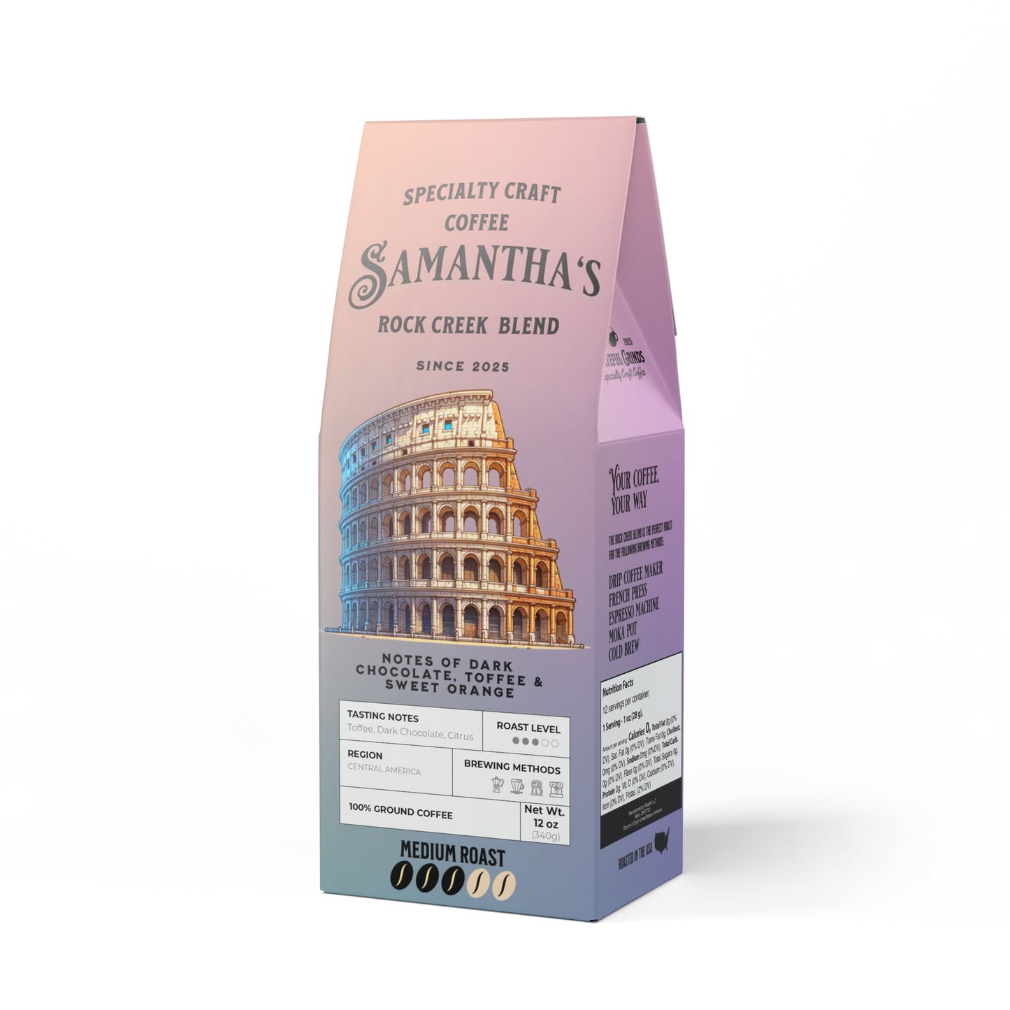 Personalized Rock Creek Coffee Blend Italy Design (Medium Roast)