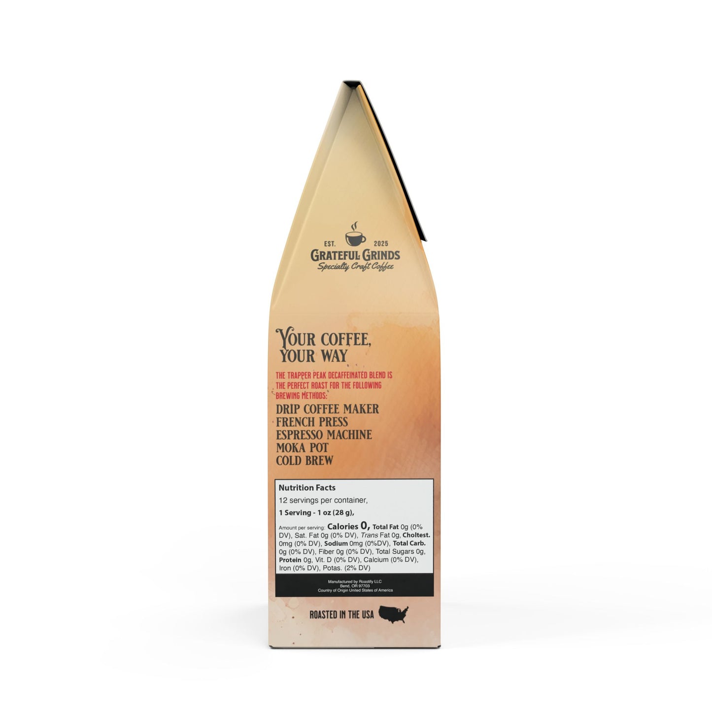 Trapper Peak Decaf Coffee Blend Italy Design (Medium Roast)