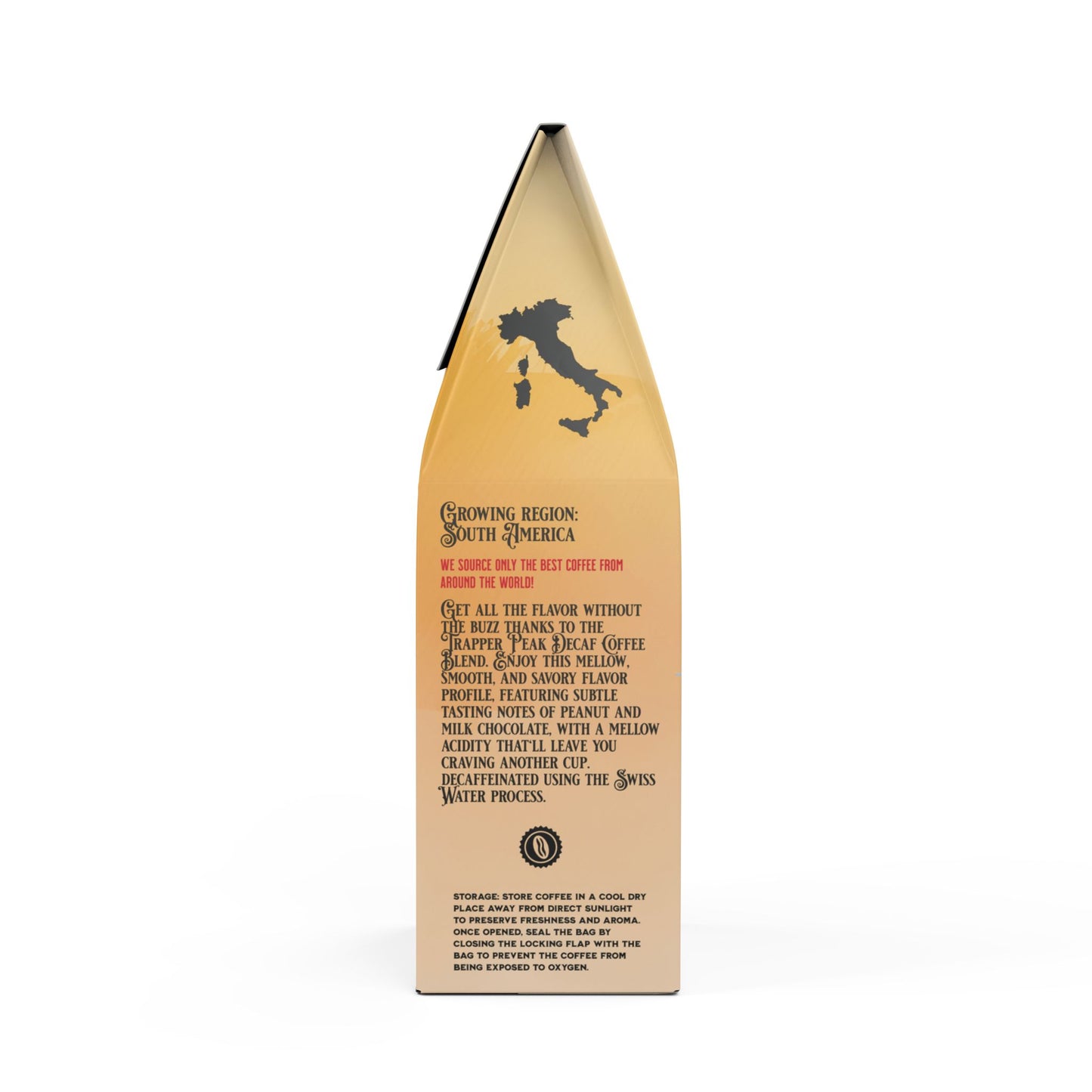 Trapper Peak Decaf Coffee Blend Italy Design (Medium Roast)