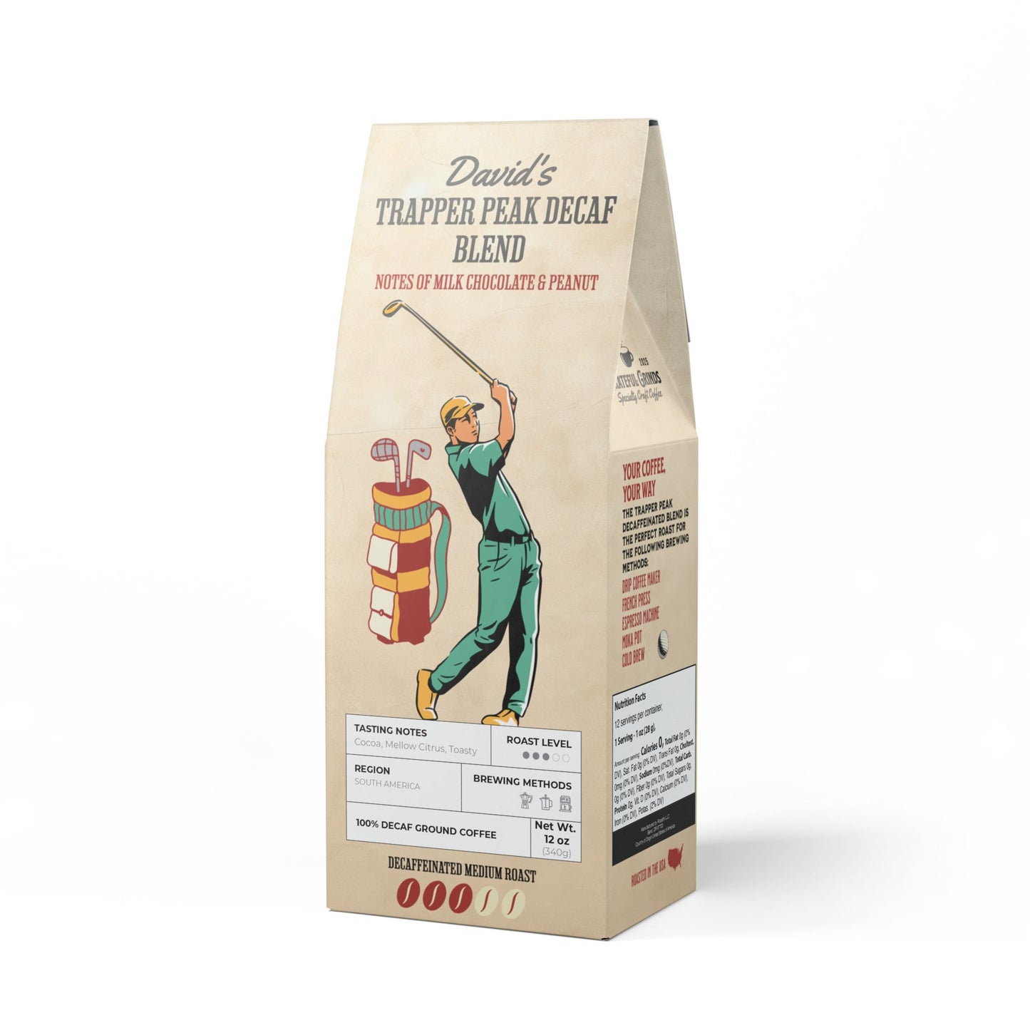 Trapper Peak Decaf Coffee Blend For The Golfer (Medium Roast)