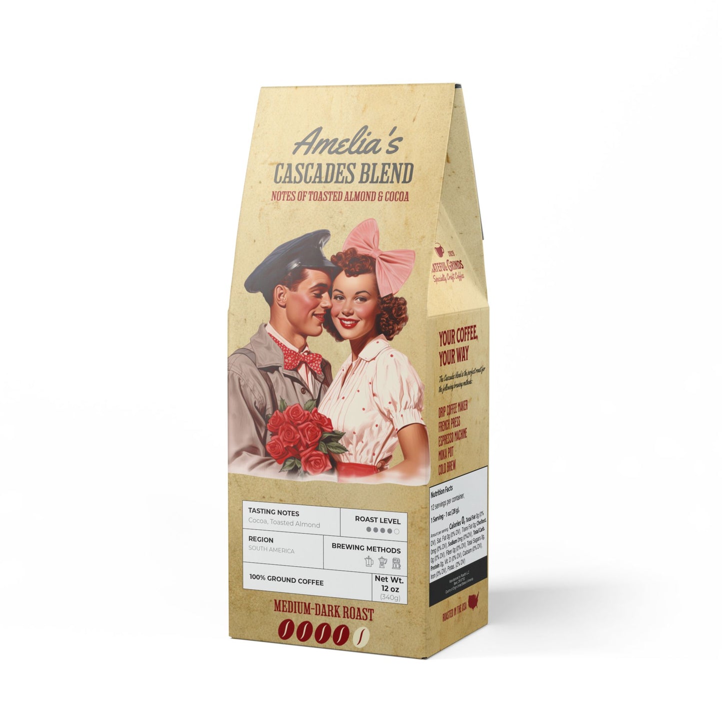 Personalized Cascades Coffee Blend Valentine (Medium-Dark Roast)