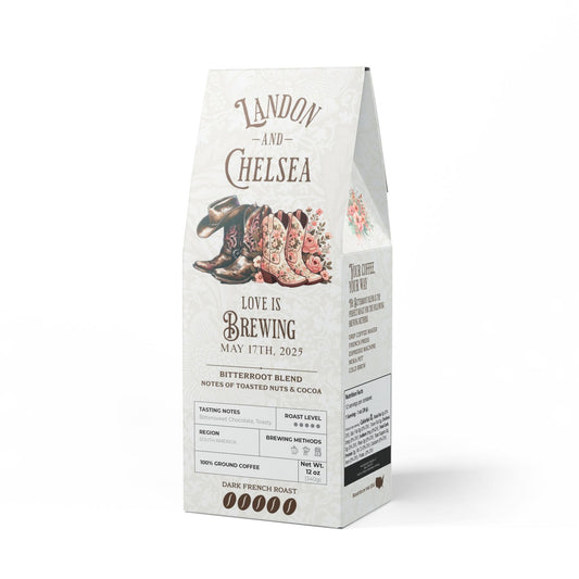 Wedding Favor Cowboy Boots Bitterroot Blend (Dark French Roast)