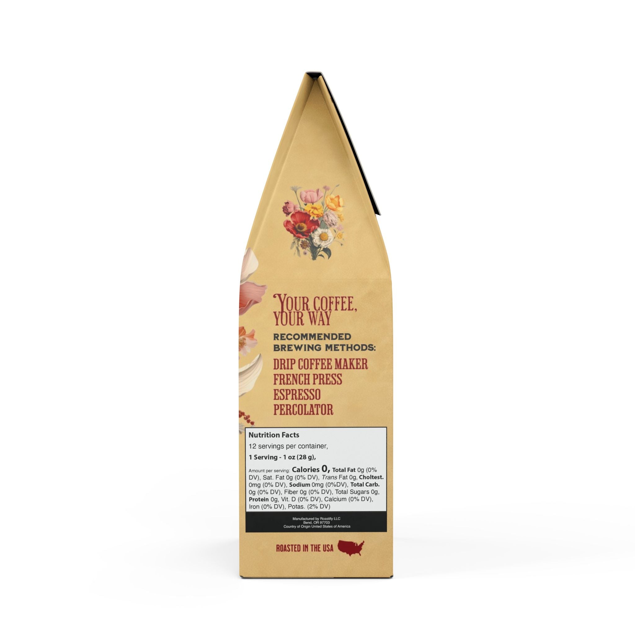 Signature Bitterroot Coffee Blend Wildflower Design (Dark French Roast)