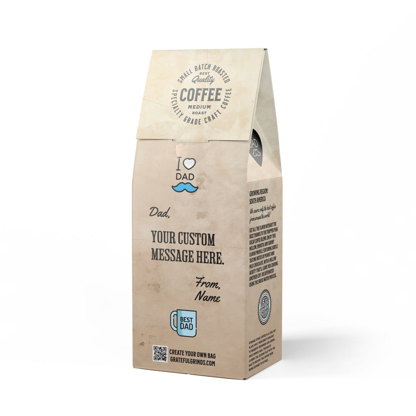 Custom Photo Father's Day Trapper Peak Decaf Coffee Blend (Medium Roast)