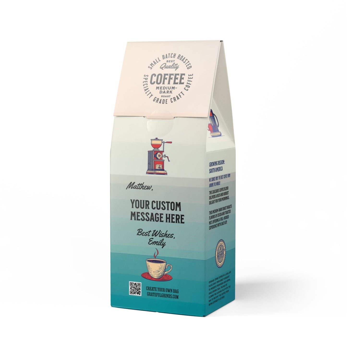 Personalized Cascades Coffee Blend For The Coffee Enthusiast (Medium-Dark Roast)