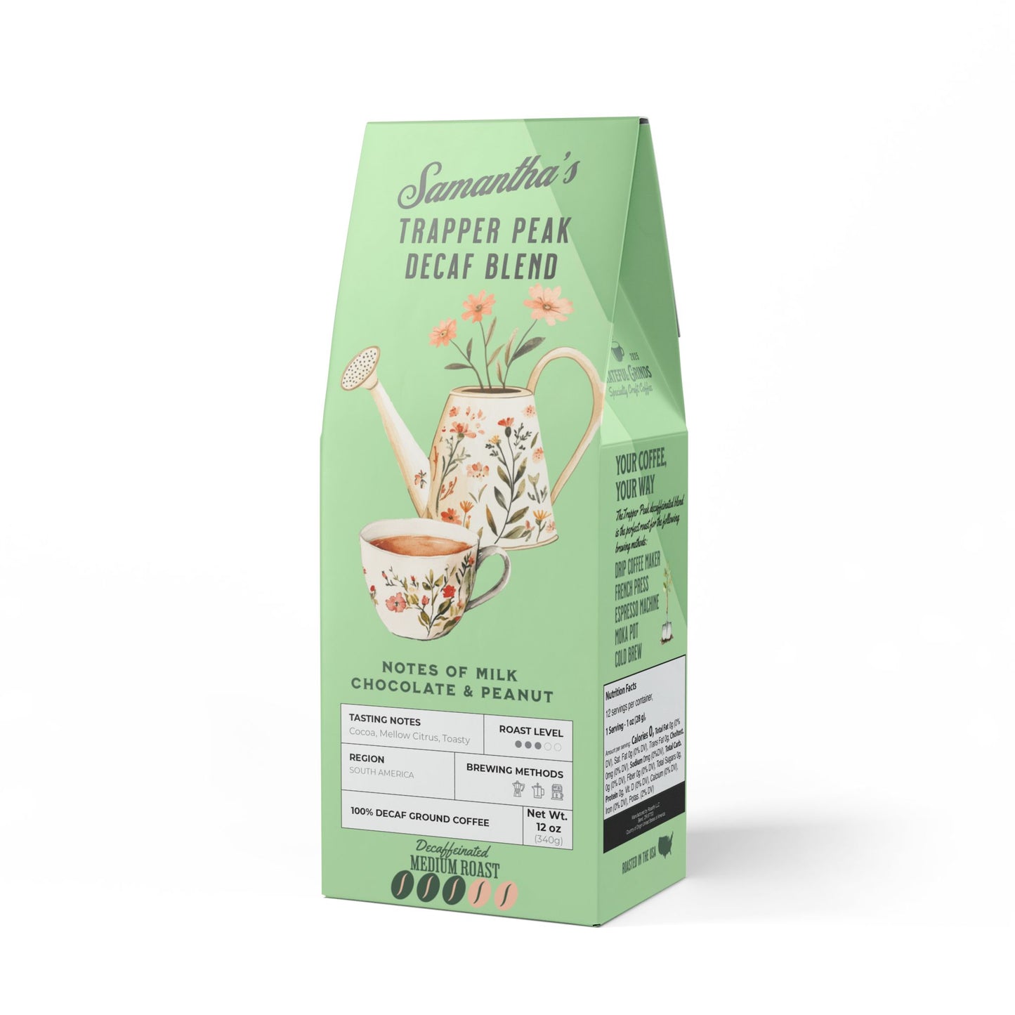 Trapper Peak Decaf Coffee Blend For The Gardener (Medium Roast)