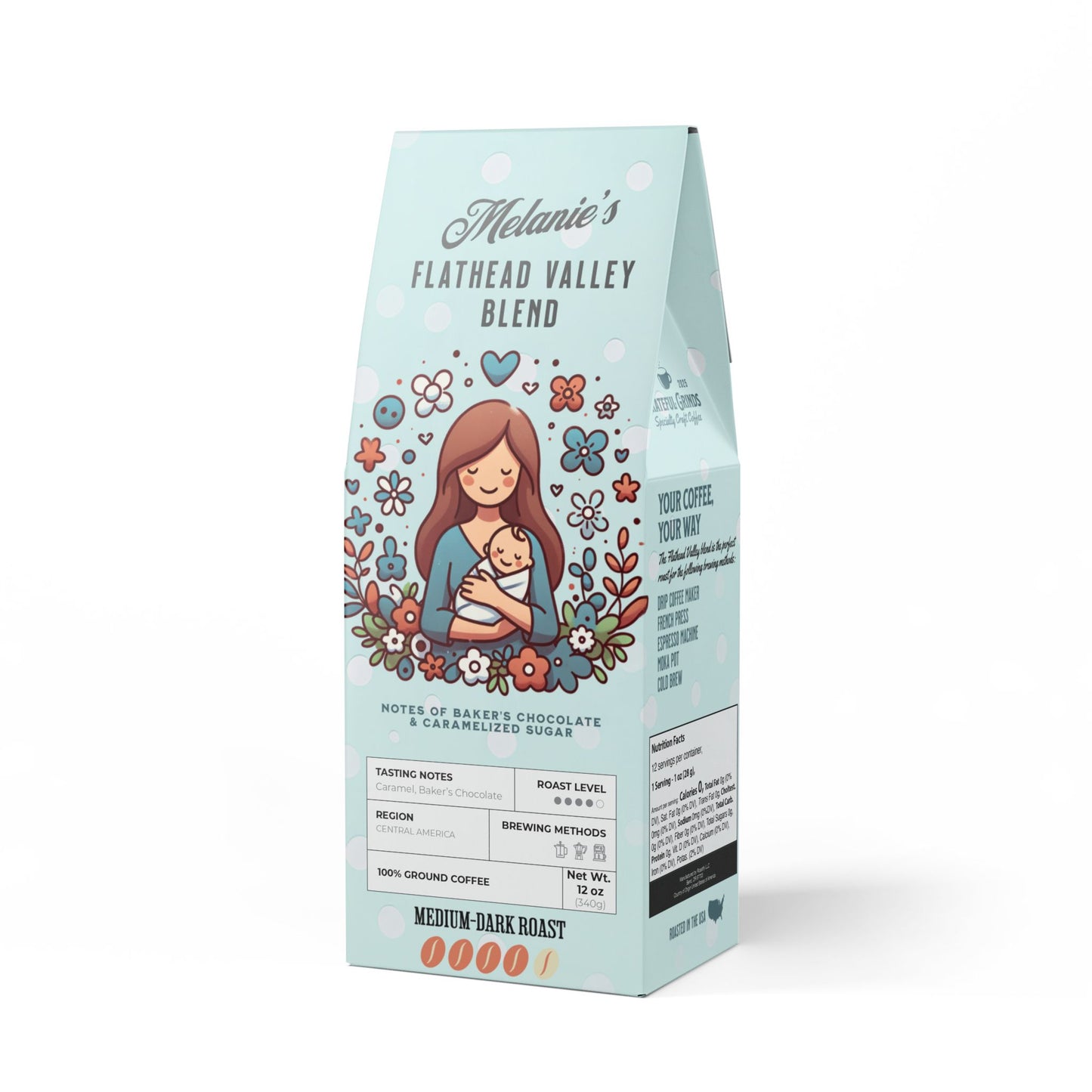 Personalized Flathead Valley For The New Mom (Medium-Dark Roast)