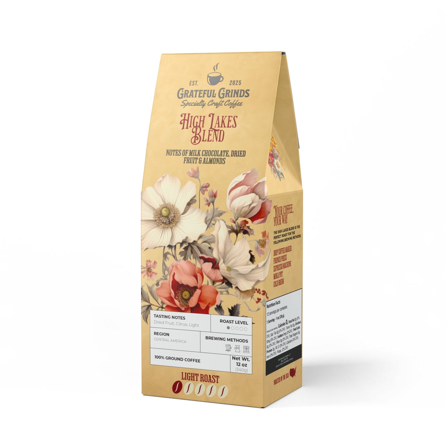 Signature High Lakes Coffee Blend Wildflower Design (Light Roast)