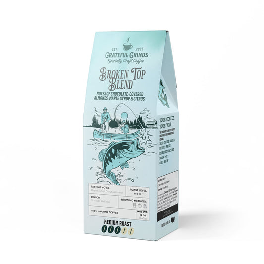 Signature Broken Top Coffee Blend Fishing Design (Medium Roast)