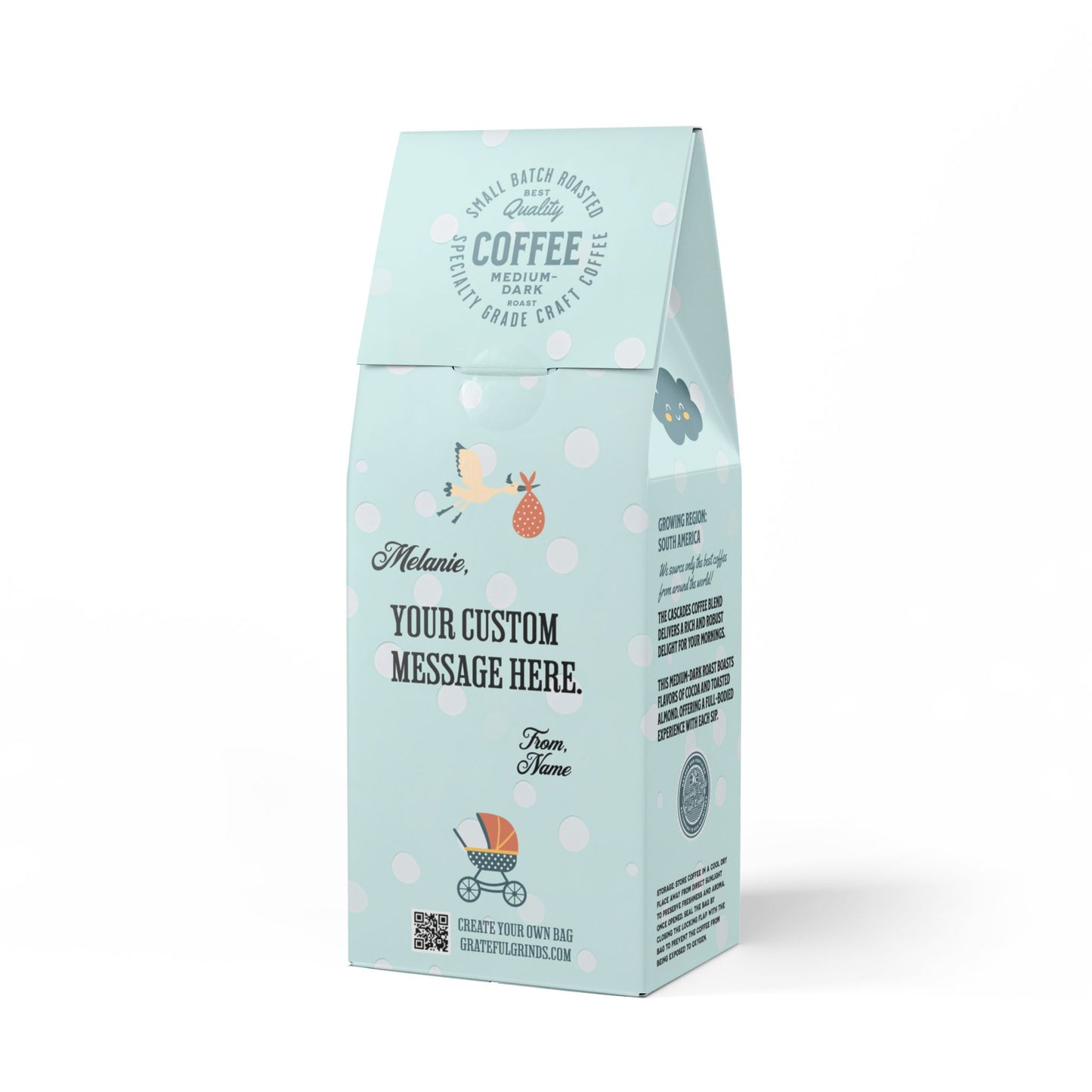 Personalized Cascades Coffee Blend For The Mom (Medium-Dark Roast)