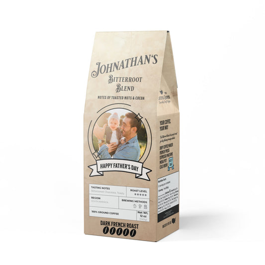 Custom Photo Father's Day Bitterroot Coffee Blend (Dark French Roast)