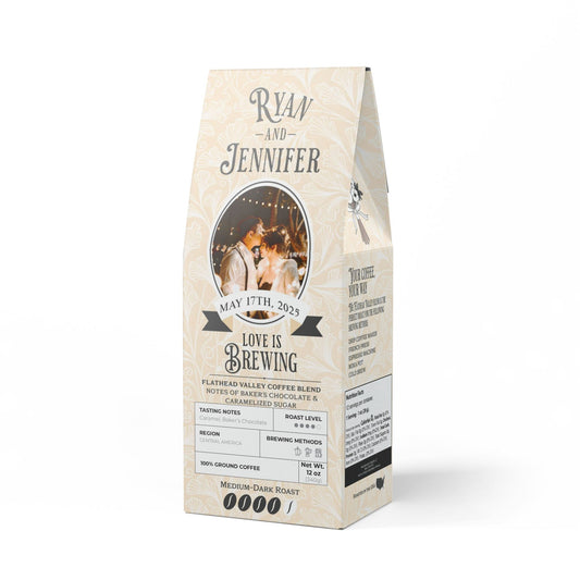 Custom Photo Flathead Valley Coffee Blend Wedding Favor (Medium-Dark Roast)