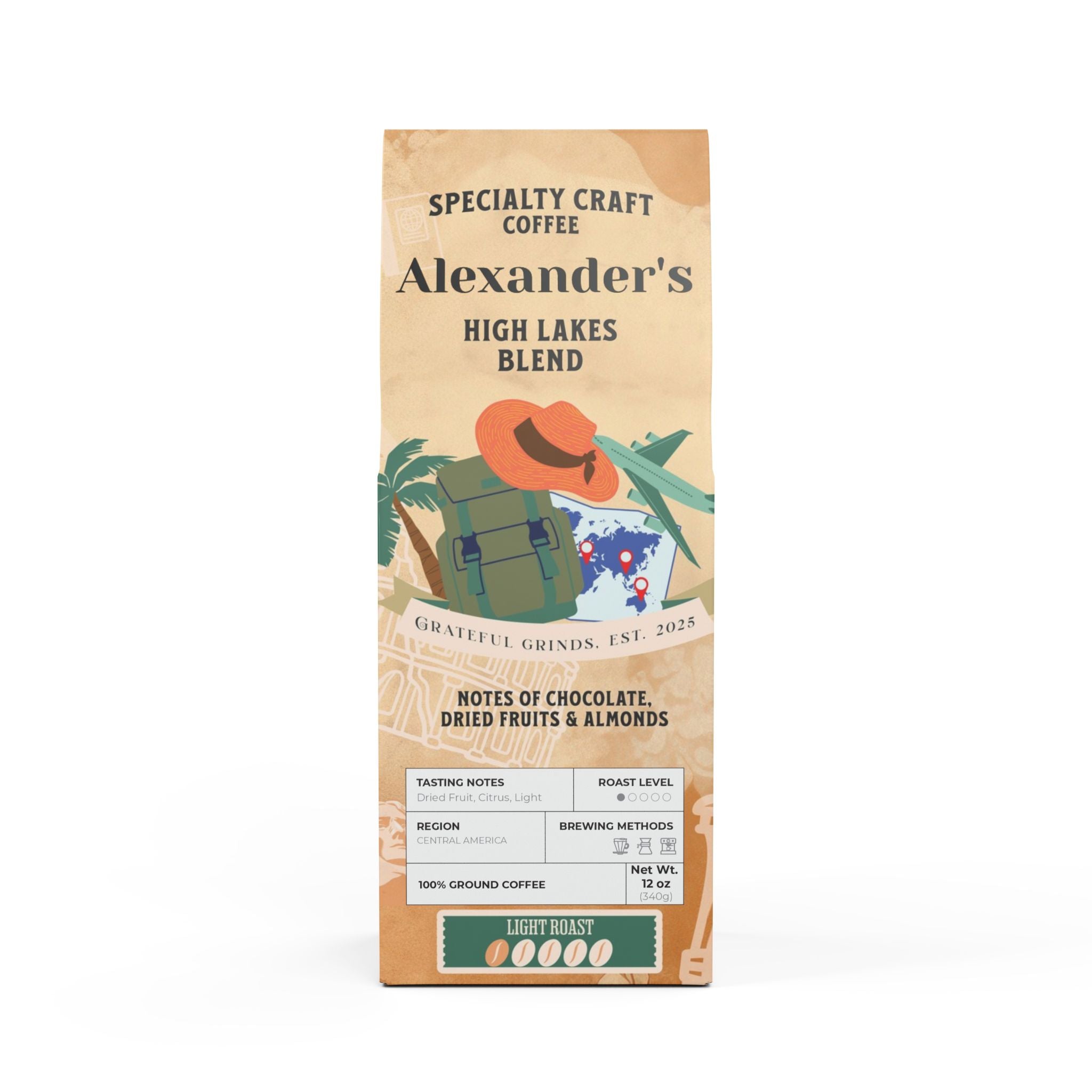 High Lakes Coffee Blend For The World Traveler (Light Roast)