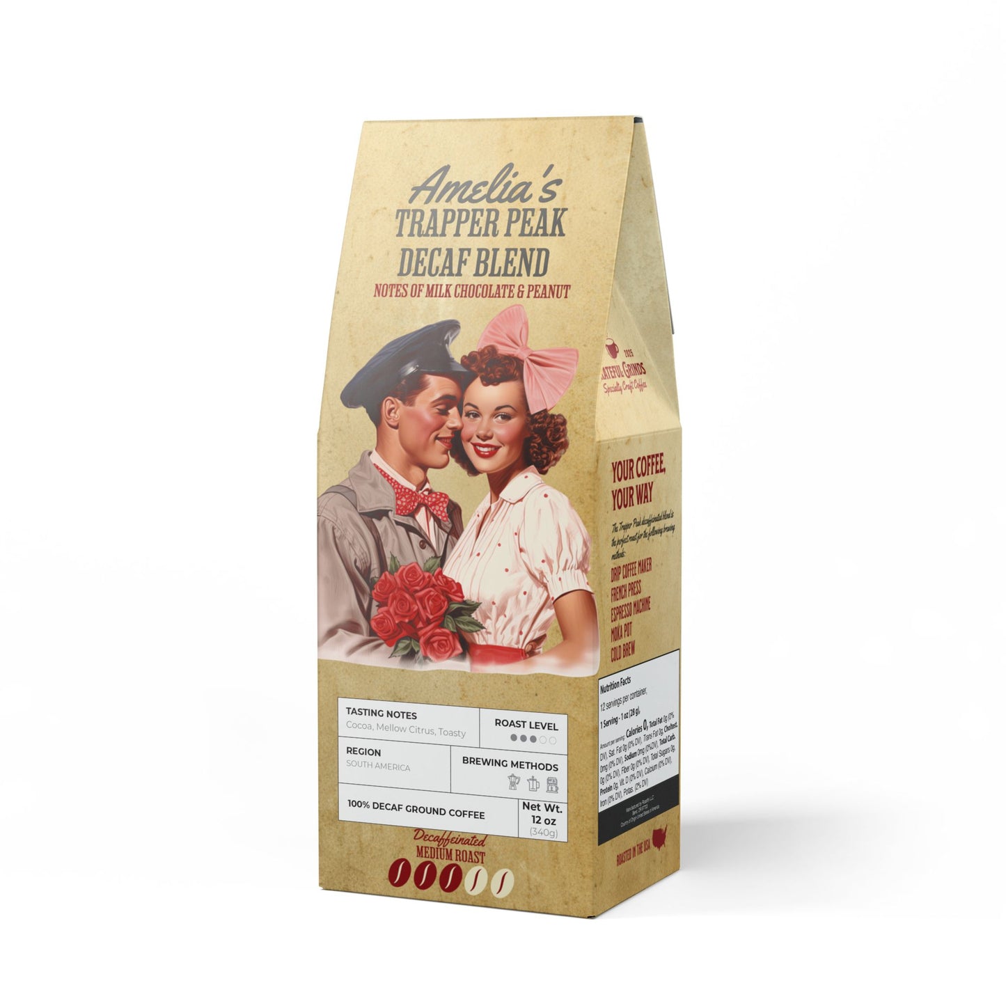 Trapper Peak Decaf Coffee Blend For The Romantic (Medium Roast)
