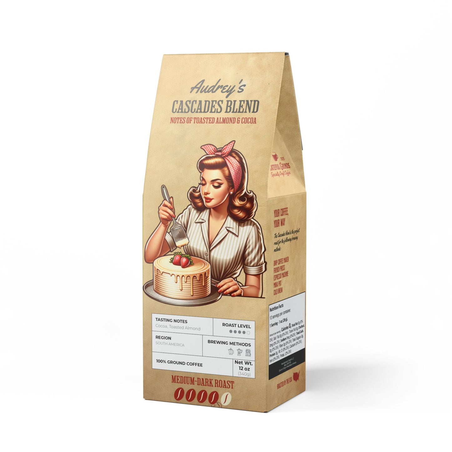 Personalized Cascades Coffee Blend For The Baker (Medium-Dark Roast)