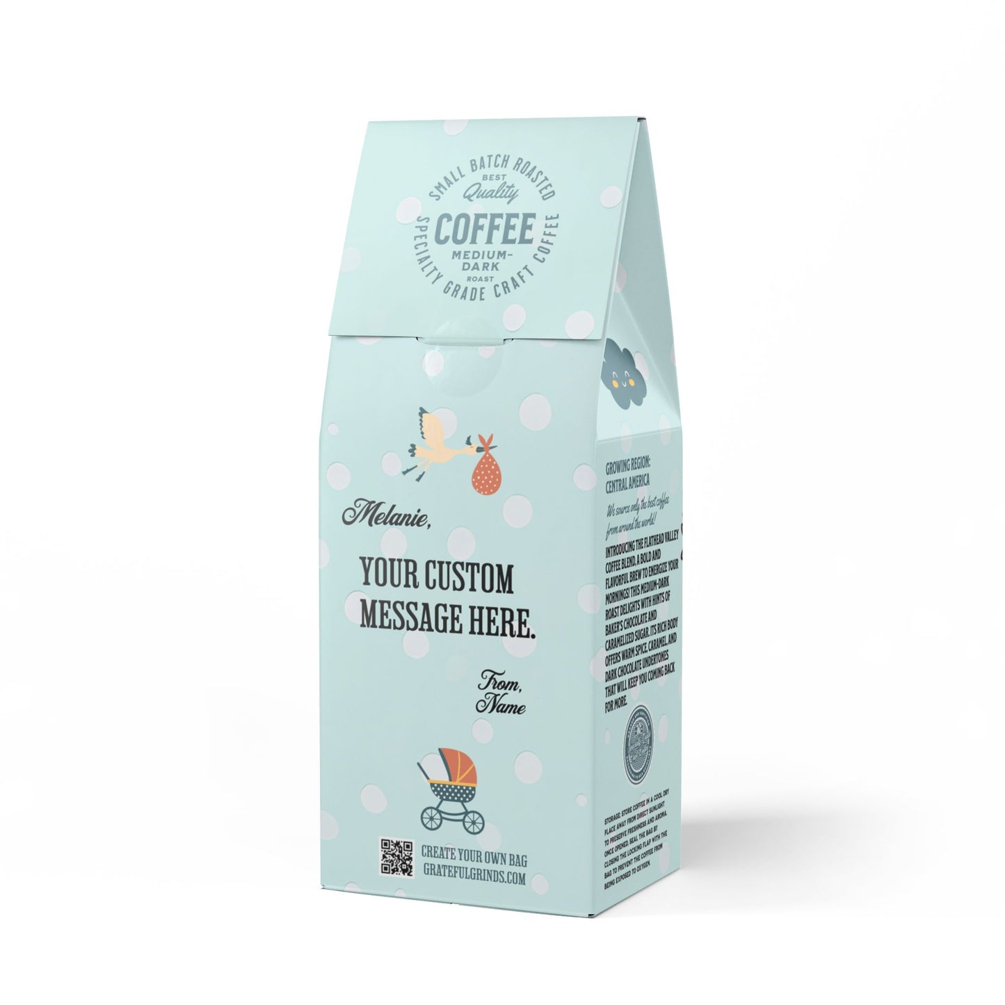 Personalized Flathead Valley For The New Mom (Medium-Dark Roast)