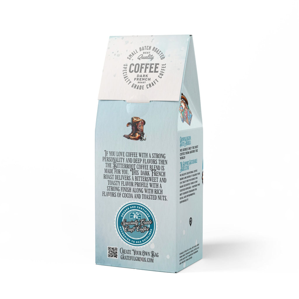 Signature Bitterroot Coffee Blend Cowgirl Design (Dark French Roast)