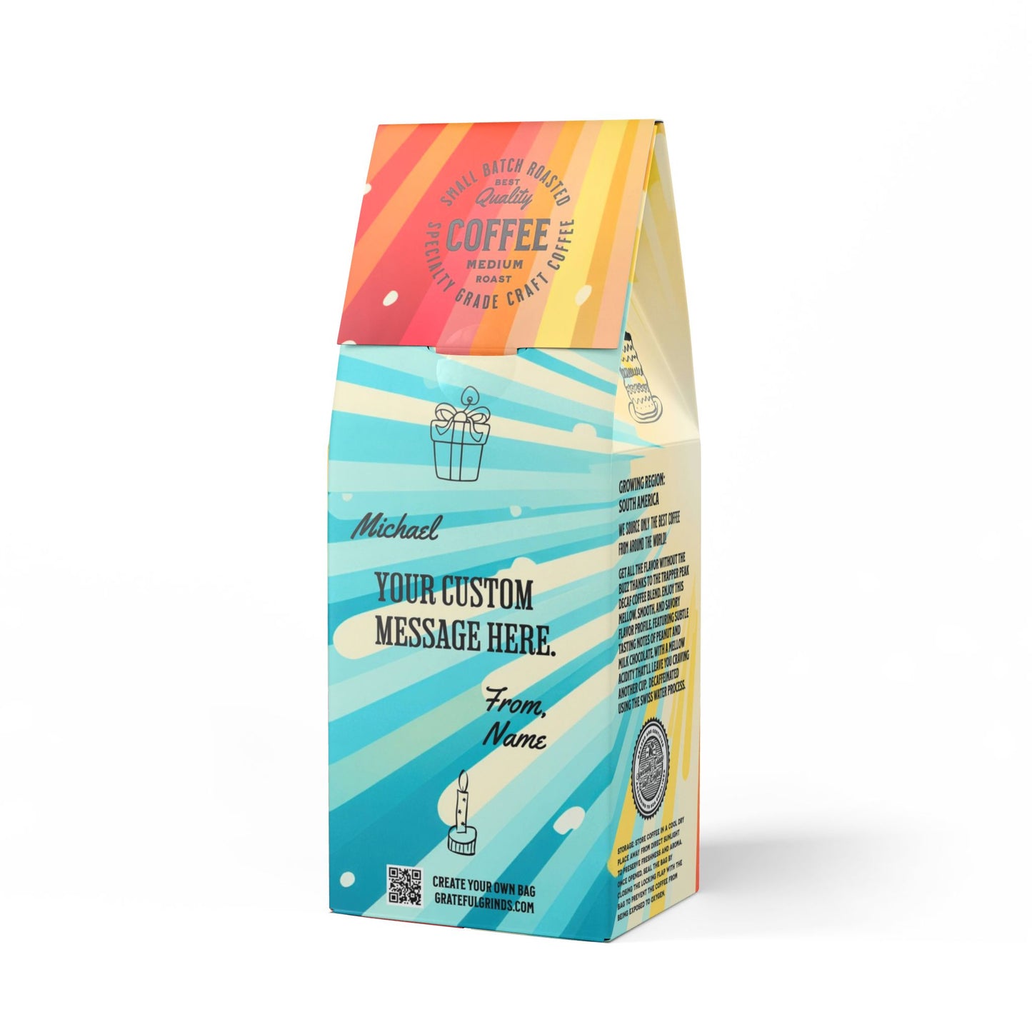 Custom Photo Birthday Trapper Peak Decaf Coffee Blend (Medium Roast)