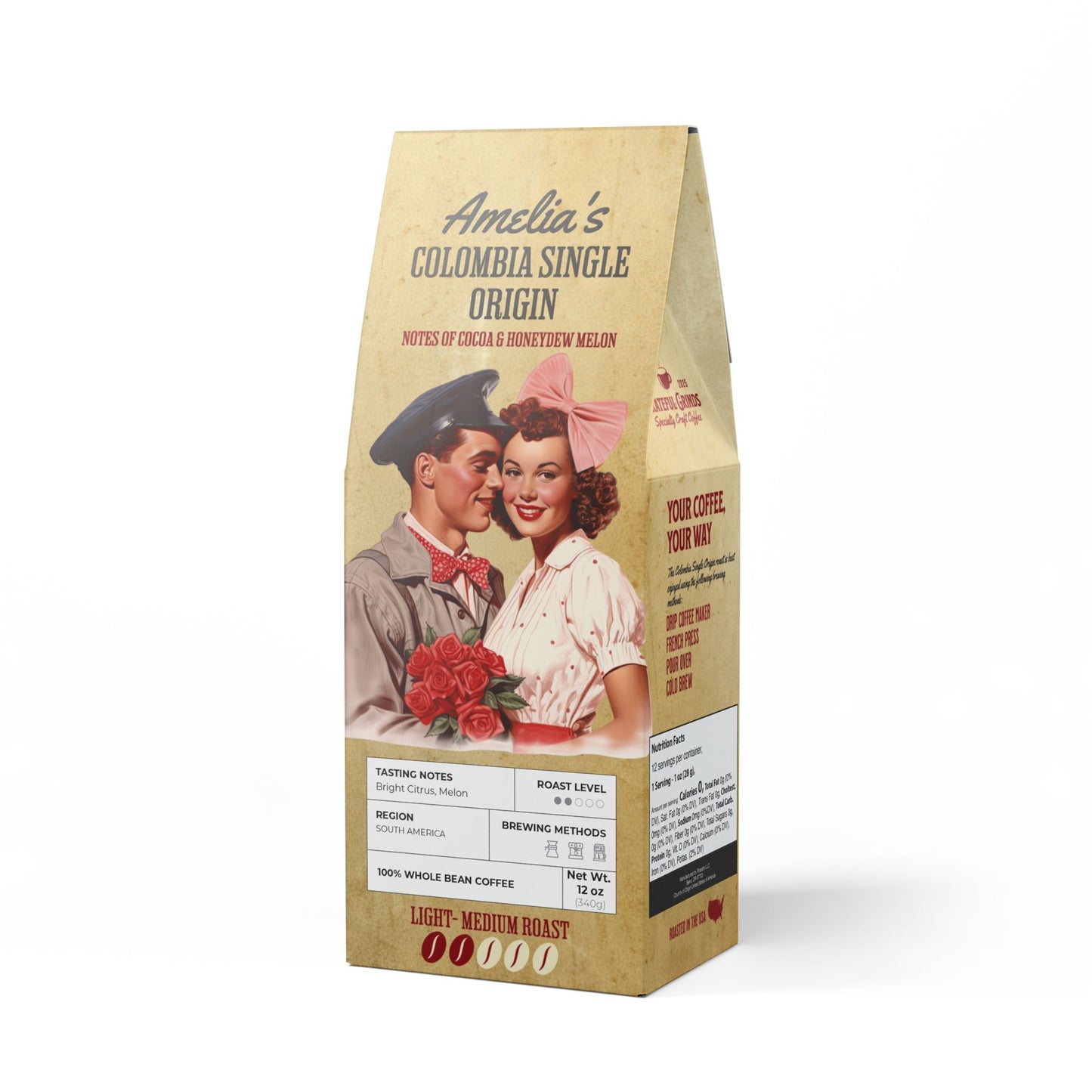 Personalized Colombia Single Origin For The Romantic (Light-Medium Roast)