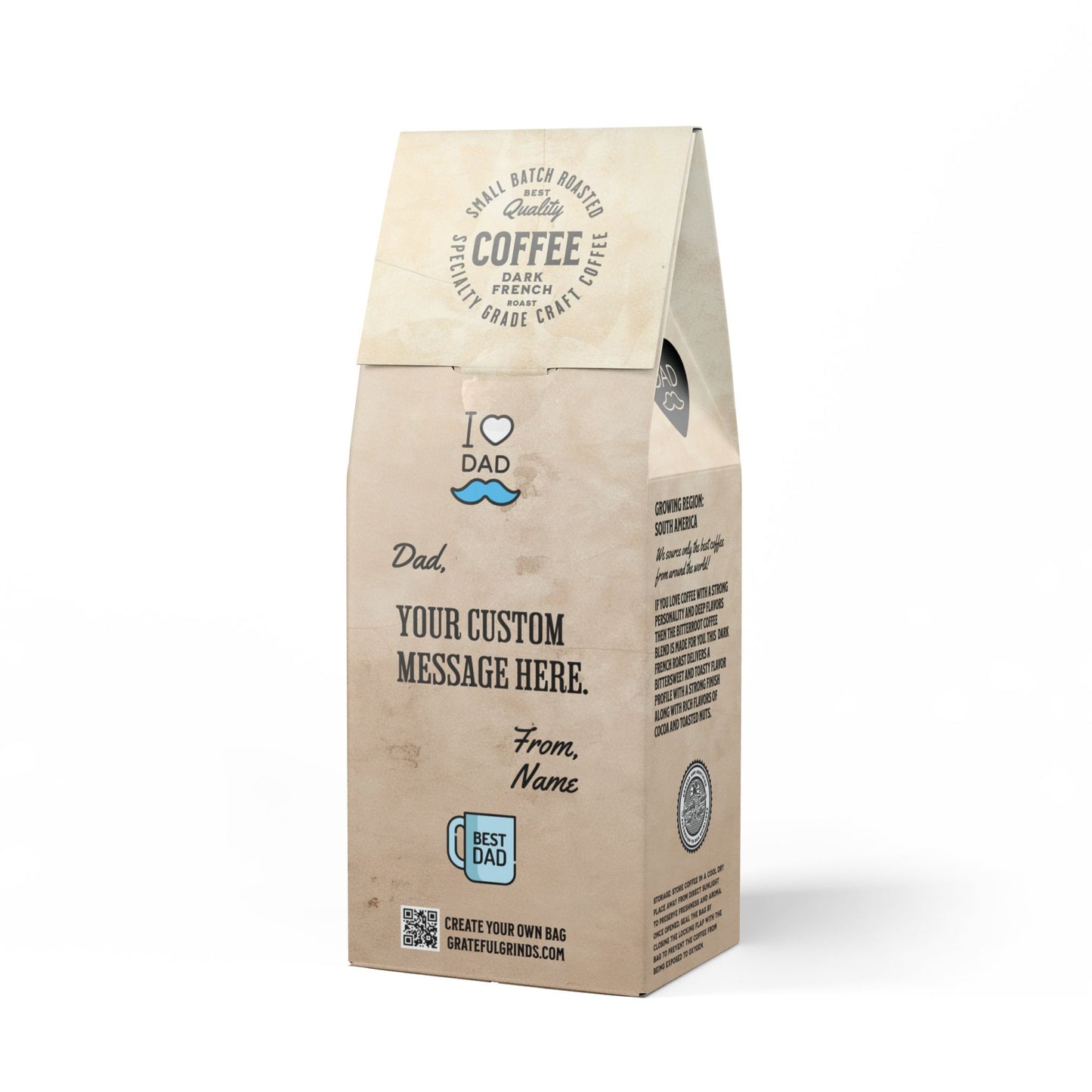 Custom Photo Father's Day Bitterroot Coffee Blend (Dark French Roast)